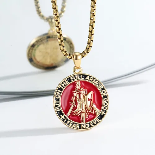 Miniatura 256 de Collar con colgante de plata de ley 925 con medalla de San Patrón, joyería religiosa para hombres y mujeres, con cadena de acero inoxidable 316L