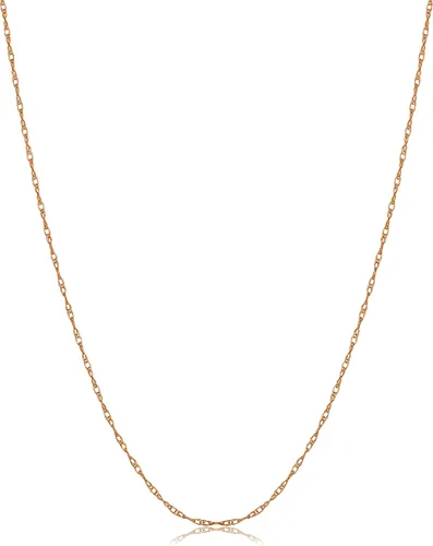 Miniatura 10 de Collar de cadena de oro amarillo, blanco o rosa de 14 quilates de 0.031 in (14, 16, 18, 20, 24 o 30 pulgadas), muy fino y ligero