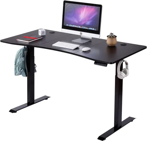Miniatura 7 de UNICOO - Escritorio eléctrico de pie de doble motor de 59 x 29.5 pulgadas, escritorio para computadora, escritorio para juegos, con carga USB