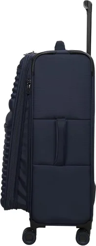 Miniatura 2 de it luggage Precursor - Juego de 3 ruedas giratorias expansibles de 8 ruedas a cuadros Softside, Gris con azul, It Luggage Precursor - Juego de 3