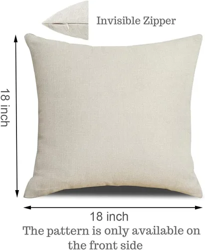 Miniatura 7 de Juego de 4 fundas de almohada de estilo rural para sofá, de lino y algodón, de 18 x 18 pulgadas, para la inauguración de la casa