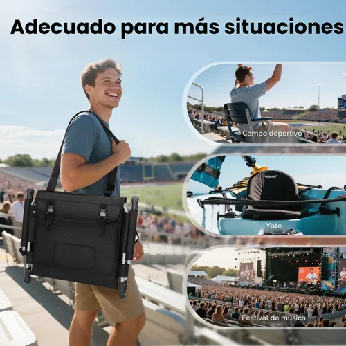 Miniatura 8 de ALPHA CAMP Asientos de estadio para gradas con reposabrazos, sillas acolchadas gruesas con soporte para espalda, silla de estadio extra ancha