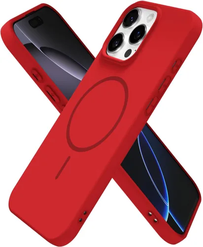 Miniatura 29 de oakxco Funda de silicona Mag Safe para iPhone 17 Pro Max, funda magnética delgada y fina compatible con carga inalámbrica MagSafe, bonita funda Negro