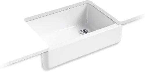 Miniatura 24 de KOHLER Whitehaven® K-6427-42 - Fregadero de cocina empotrado de 35-3/4 pulgadas, autorecortable, Smart Divide, Grande/Mediano con Delantal alto