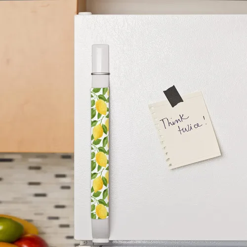 Miniatura 4 de Pardick Juego de 2 cubiertas para manija de puerta de refrigerador, diseño de hoja de limón amarillo lavable, protector decorativo para manija
