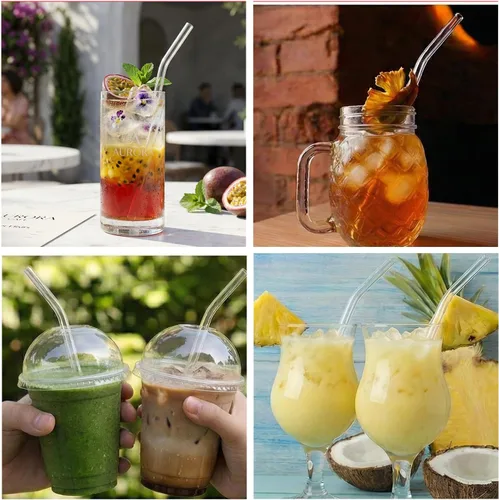 Miniatura 5 de Paquete de 6 popotes transparentes de repuesto para vaso Stanley de 20 onzas y 14 onzas, popotes reutilizables de plástico para vaso Yeti de 30