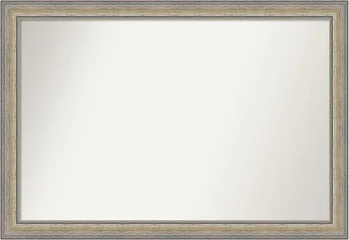 Miniatura 521 de Amanti Art Espejo de baño plateado para sobre fregadero, 28 x 47 pulgadas, espejo rectangular de plata imperial, marco de madera tradicional de gran