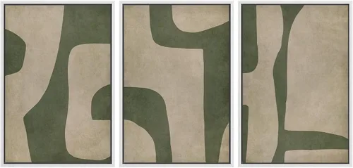 Miniatura 22 de SIGNWIN Lienzo enmarcado para pared, arte con pinceladas de flujo neutro en tonos beige abstractos, ilustraciones, arte moderno, decorativo