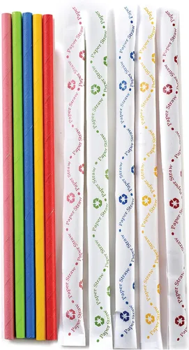 Miniatura 3 de Norpro Pajitas de papel, envueltas individualmente (paquete de 100), 100% biodegradables, varios