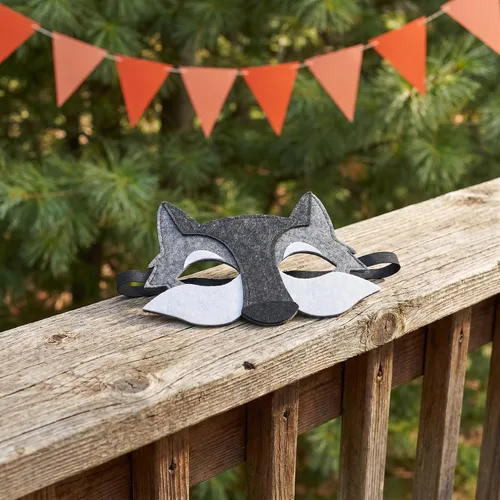 Miniatura 8 de Toyvian 3 máscaras de lobo de fieltro de animales de media cara máscara de disfraz decoración de disfraces regalos de fiesta para niños que usan gris