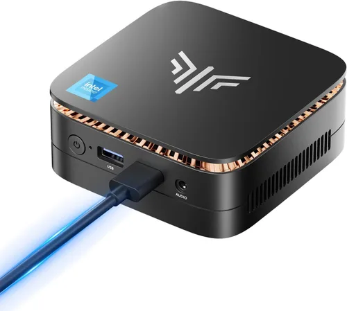 Miniatura 13 de KAMRUI Mini PC Celeron J3455, Mini computadora de escritorio, 86B DDR/128GB eMMC pequeña computadora 4K soporte 2.5" SSD/mSATA SSD/2.4G+5G WiFi dual
