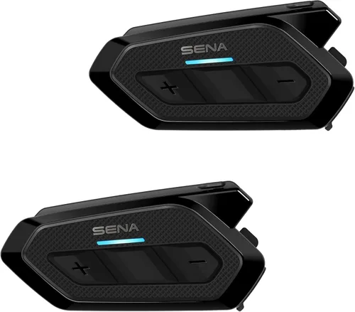 Sena - Sistema de comunicación de malla para motocicleta de perfil bajo, paquete doble, color negro, 2 unidades