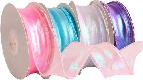 Miniatura 7 de CMFYHM 2 rollos de cinta de organza verde láser de 1-1/2 pulgadas de ancho, 10 yardas para envoltura de regalo, lazo, manualidades, ramo, corona