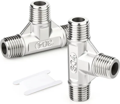 Miniatura 19 de TAISHER 2 piezas de accesorios de tubo en T de acero inoxidable 304, accesorios de tubo hembra NPT de 1-1/2" x 1-1/2" x 1-1/2