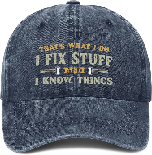 Miniatura 14 de I Fix Things Hat, I Fix Stuff and Know Things Sombrero para hombres, Thats What I Do I Fix Stuff Hat, Hat I Fix Stuff 8 (negro)
