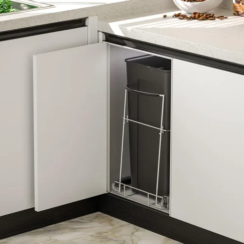 Miniatura 8 de Insputer Bote de basura extraíble debajo del gabinete, requiere gabinete de 13 pulgadas de ancho x 18 pulgadas de profundidad, kit de cubo de basura