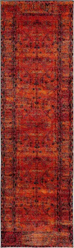 Miniatura 2 de SAFAVIEH Vintage Hamadan Collection - Alfombra de pasillo, 2 pies 3 pulgadas x 8 pies, naranja, diseño oriental tradicional persa, no desprende