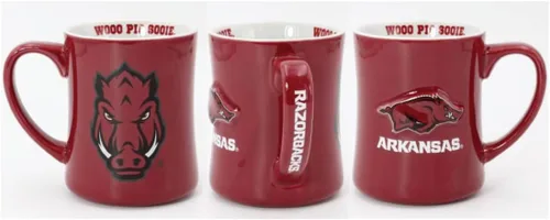Miniatura 15 de RFSJ Nebraska Cornhuskers - Taza de cerámica en relieve (3D) de 16 onzas, color rojo