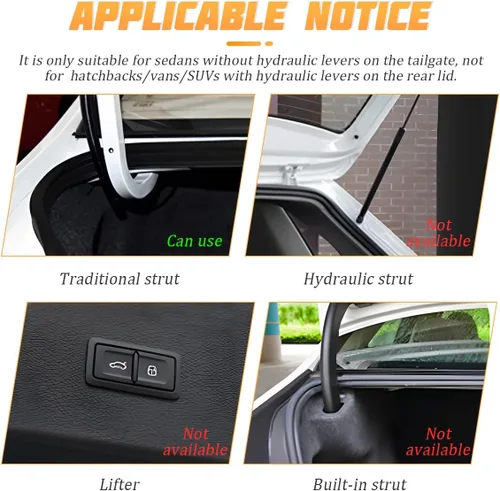 Miniatura 4 de Muelle de metal para maletero de coche, 2 piezas ajustables, muelle de elevación automática para maletero, accesorio universal de elevación en acero
