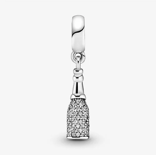 Miniatura 6 de PANDORA Joyería botella de vino espumoso colgante colgante zirconia cúbica encanto en plata de ley, Metal Esmalte, Circonita Cúbica