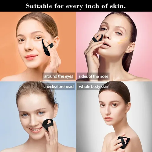 Miniatura 6 de 8 piezas Esponja para polvo de cara en forma de triángulo, suave y aterciopelada, para polvo suelto, polvo corporal, esponja de maquillaje