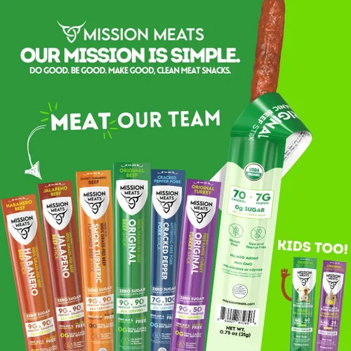 Miniatura 7 de Mission Meats Paquete Variado con Carne de Res Orgánica Certificada, Alimentada con Pasto, Pavo de Corral, y Cerdo con Pimienta Negra – Sin Gluten