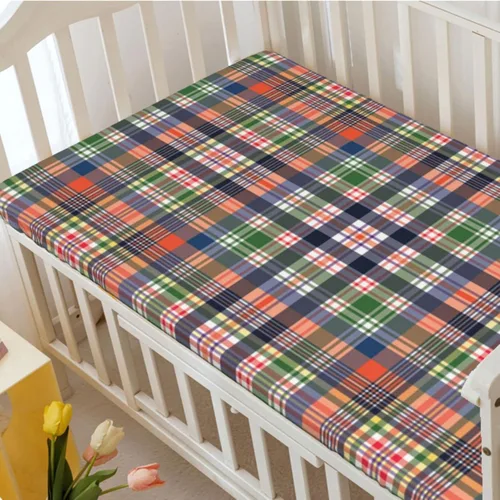 Miniatura 3 de Sábanas bajeras ajustables con temática a cuadros, sábanas portátiles para cuna, suaves y elásticas, sábana bajera para cuna para niños y niñas, 24