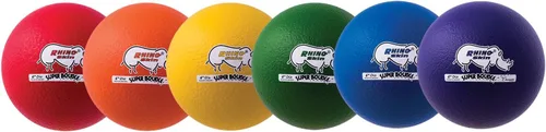 Champion Sports Juego de bolas de dodgeball de rebote súper alto de piel de rinoceronte de 6.3 pulgadas