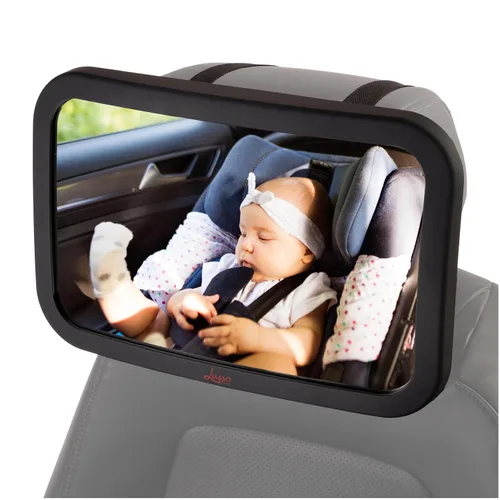 Espejo para asiento trasero de bebé, Negro