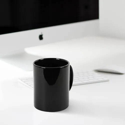 Miniatura 6 de harebe Taza de Café Extra Grande de 22 OZ, Taza de Té Gigante de Cerámica Lisa Boss, Gran Capacidad y Asa para Papá Hombres, Negro