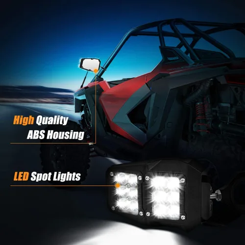 Miniatura 3 de UTV RZR Espejo Todoterreno Espejos Retrovisores Laterales Traseros con Luz LED Spot Compatible con Polaris RZR XP 1000 RZR 900 Yamaha Rhino Honda