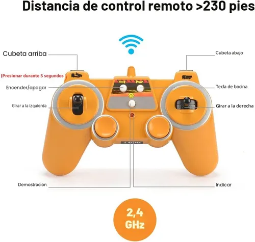 Miniatura 7 de DOUBLE E Volvo RC Camión Volquete de Juguete para Niños, Transportador Articulado, Vehículos de Juguetes de Construcción con Control Remoto