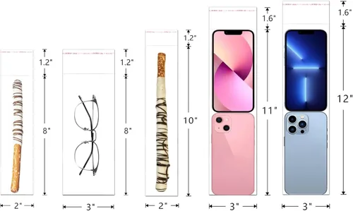 Miniatura 4 de Bolsas largas de celofán autoadhesivas de 3 x 8 pulgadas, bolsas de barra de pretzel transparente, 300 bolsas de violonchelo autoadhesivas de 2 mil