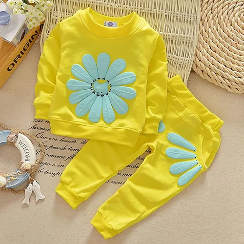 Miniatura 10 de Conjunto de ropa de girasol para niñas pequeñas, camiseta de manga larga y pantalones, 2 piezas, ropa de otoño