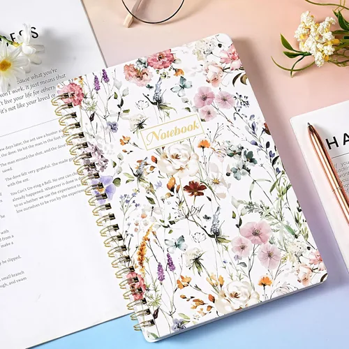 Miniatura 6 de Cuaderno de espiral - Cuadernos con bolsillo trasero, 5.7 x 8.2 pulgadas, cuaderno de diario con papel grueso y bolsillo trasero, 160 páginas