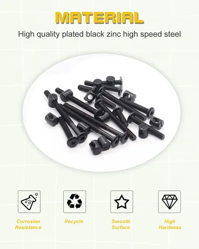 Miniatura 4 de Kit de repuesto de tornillos de cuna, 28 tornillos M6 y tuercas de barril para marco de cama, muebles, sillas y gabinetes, surtido de tornillos