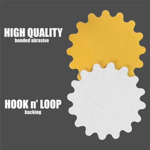 Miniatura 5 de Keystone Flex Edge Gold - Discos de lijado con gancho y velcro de 3 pulgadas, papel de lija ondulado para lijadoras de tazón y accesorios de lijado