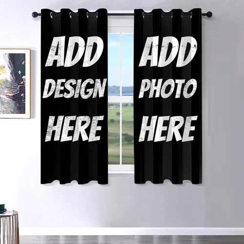 Miniatura 8 de Cortinas opacas personalizadas, juego de 2 paneles/aislamiento térmico para oscurecer la habitación, cortinas de dormitorio para añadir fotos