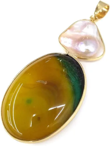 Miniatura 7 de LE SKY colgantes de piedra natural perlas de agua dulce y concha de abulón colgantes para la fabricación de joyas 31X76mm (2 PCS)., Piedra Perla