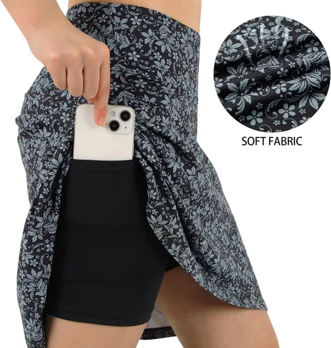 Miniatura 52 de ANIVIVO Faldas pantalón para mujer de 20 pulgadas de longitud a la rodilla, faldas deportivas de pickleball para tenis, golf y pickleball