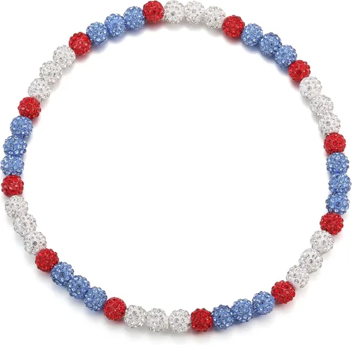 SKQIR Collar de Cuentas de Béisbol para Hombres Bling Accesorios de Goteo de Béisbol con Diamantes de Imitación Brillantes para Hombres Colección de
