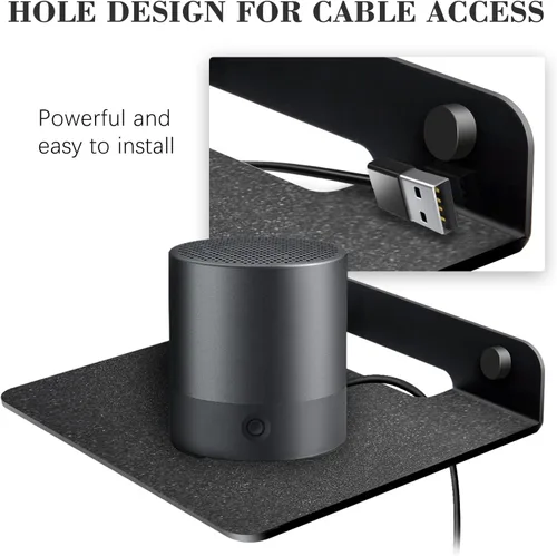 Miniatura 3 de Estante flotante pequeño para altavoces, estante de montaje en pared antideslizante de 6 pulgadas para cámaras, monitores de bebé, altavoz