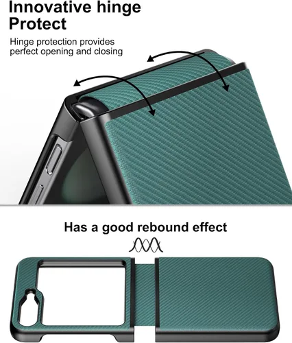 Miniatura 3 de Funda para Samsung Galaxy Z Flip 5 con protección de bisagra, ajuste delgado, ligero, a prueba de golpes, Galaxy Z Flip 5, color verde