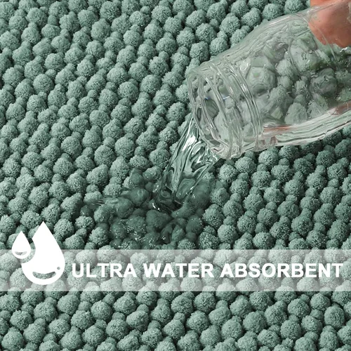 Miniatura 3 de Turquoize Alfombras de baño de felpilla antideslizante para baño, 17 x 24 pulgadas, extra suaves y absorbentes, lavables a máquina, perfectas