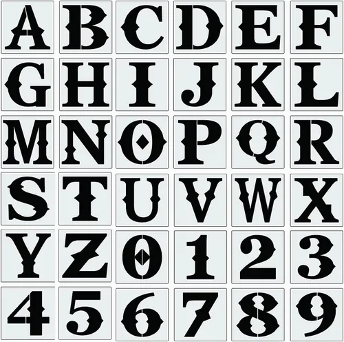 Miniatura 10 de Plantillas de letras grandes de 9 pulgadas, plantillas del alfabeto, plantillas reutilizables de letras y números para pintar en madera, paredes