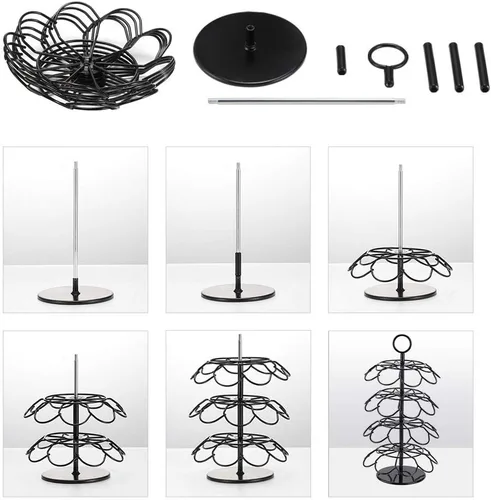 Miniatura 6 de Organizador de carrusel de cápsulas de café compatible con 36 cápsulas de taza Negro