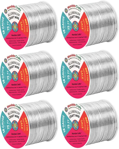 Miniatura 93 de Mandala Crafts - Alambre de aluminio anodizado de 8 calibre para hacer joyas - 9.75 m de alambre flexible negro colorido - Flexible para bonsái