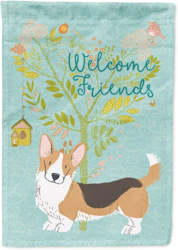 Miniatura 27 de Caroline's Treasures BB7594GF Bandera de jardín de Husky siberiano con texto en inglés "Welcome Friends" - Bandera decorativa para patio exterior