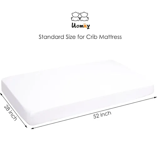 Miniatura 6 de UOMNY Sábana de Cuna Blanca Sábanas Ajustables para Cuna Sábana de Bebé para Colchones Estándar de Cuna y Niños Pequeños Sábana de Ropa de Cama