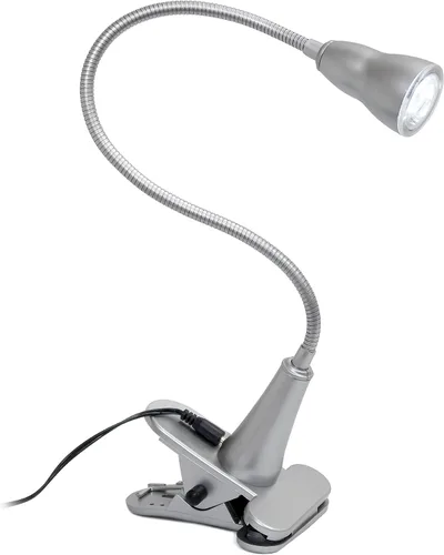 Miniatura 3 de Simple Designs LD2015-SLV 1W LED cuello de cisne Clip luz lámpara de escritorio